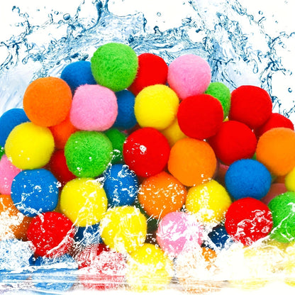 Reusable Water Balloons 36 Pack with Sponge Balls – No-Tie Refillable Water Bomb Set for Pool Party, Backyard Summer Fun & Kids Outdoor