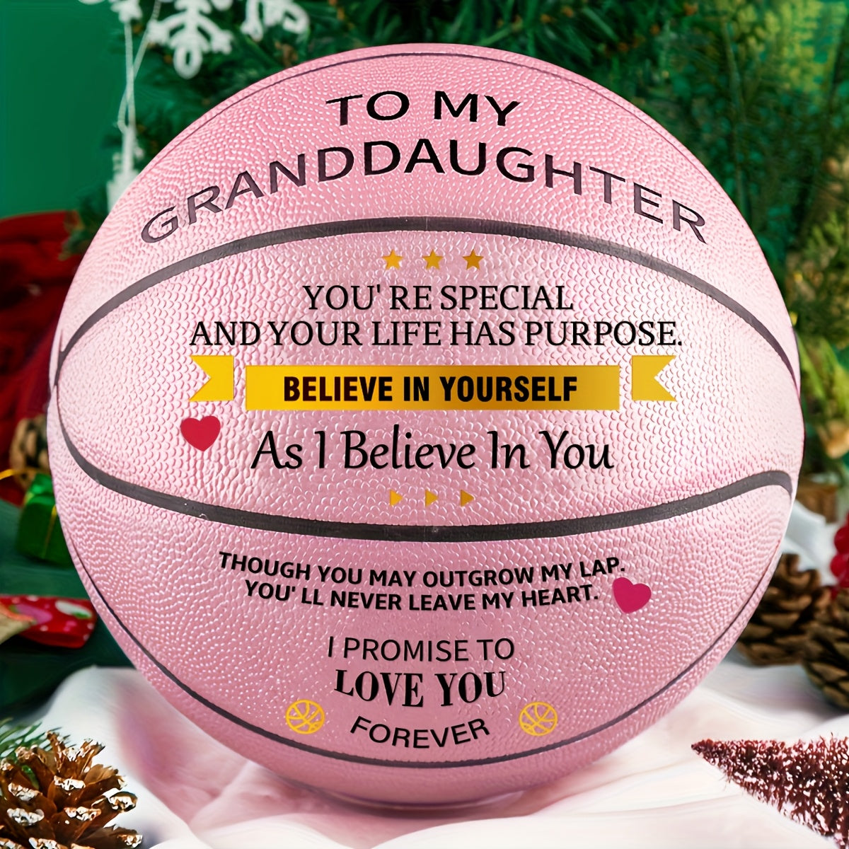 Motivational Basketball Gift for Teenagers, Grandson & Grandchild – International Standard Size, Inspirational Quote Ball