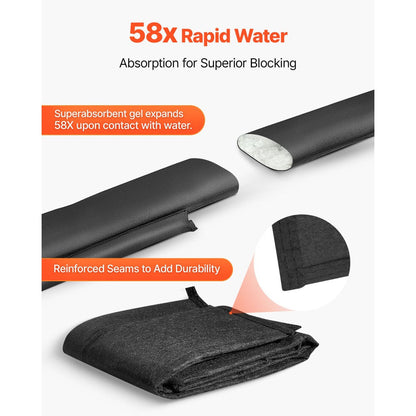 Flood Barrier Bags 4 Pack, Water Activated Sandless Sandbags, Reusable Flood Protection for Home
