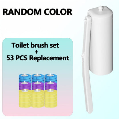 Disposable Toilet Brush Cleaning System with Bracket & Replaceable Heads – Deep Clean Toilet Bathroom Cleaning Kit