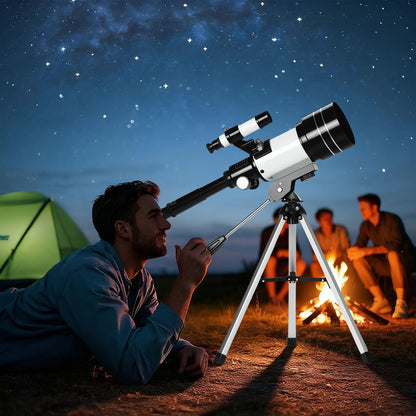 150X Telescope 70mm Aperture for Adults High Power Portable Monocular with Tripod Phone Holder Eyepiece Barlow Lens for Stargazing Nature