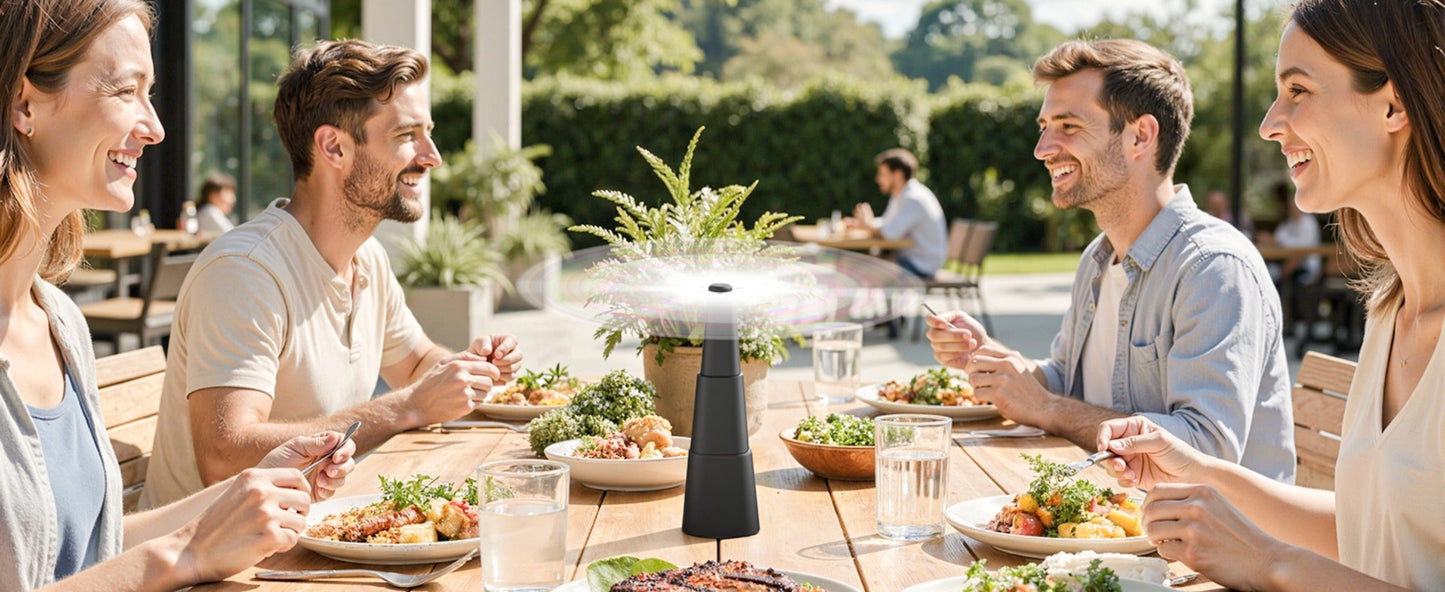Outdoor Food Fan 4-Pack Battery Powered Silent Table Fan with Hook for Picnic BBQ Patio Party for Grilling, Camping and Outdoor Meals