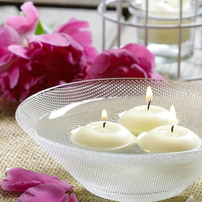 24-Piece White Floating Candle Set with 3-Inch Checkout Label and Pictured 3.05 cm Candle Height