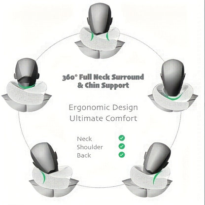Travel Neck Pillow U-Shaped Memory Foam Cervical Support Pillow for Airplane, Car & Hotel – Portable & Ergonomic