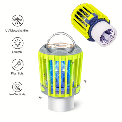 Mosquito Repellent 3-in-1 USB Rechargeable Portable LED Lantern, Indoor Outdoor Bug Repeller Camp Light with SOS Emergency Mode for Home