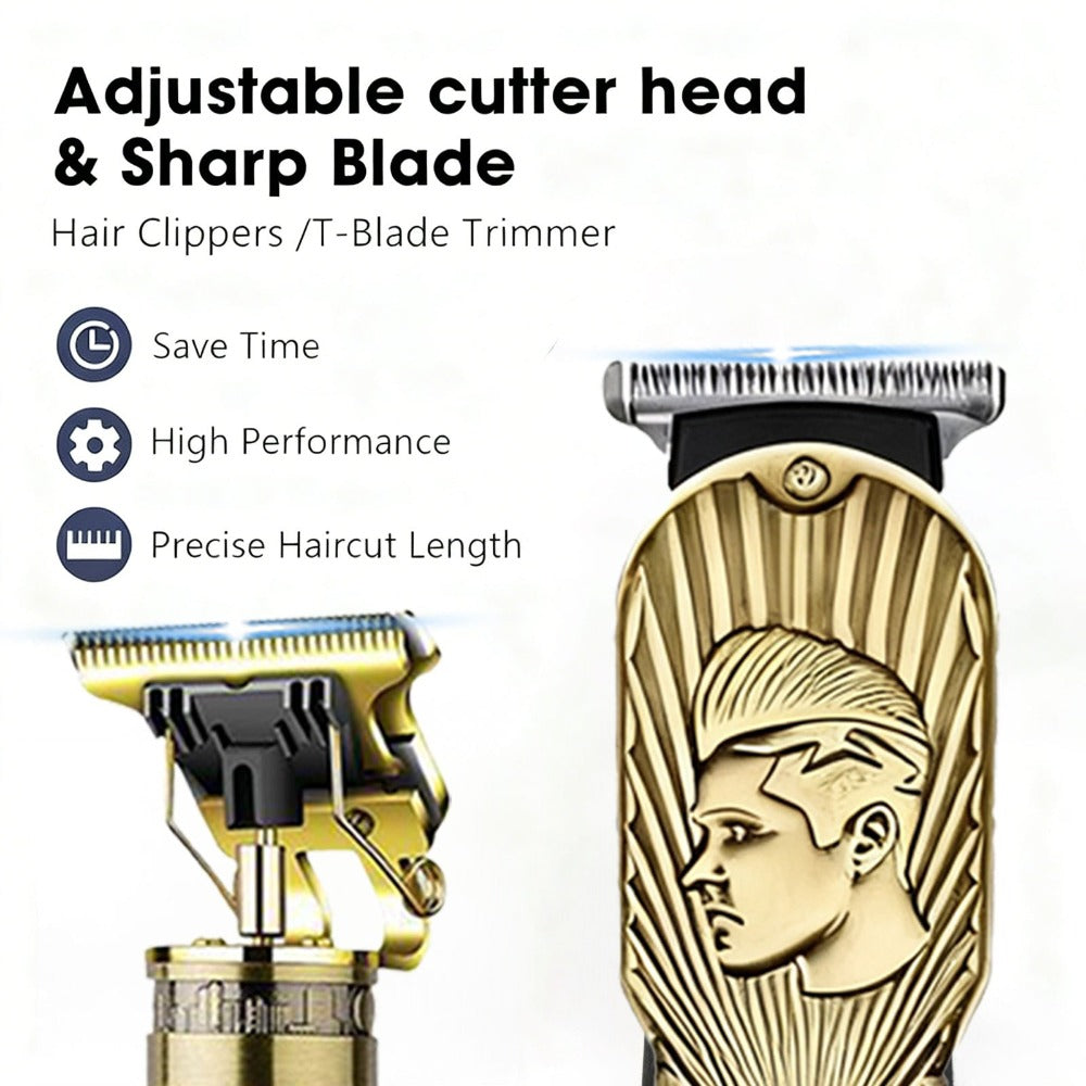 Men's Grooming Set 2 or 4 Piece - Cordless Electric Hair Clipper, T-Shaped Beard Trimmer, Nose Hair Trimmer & Electric Shaver
