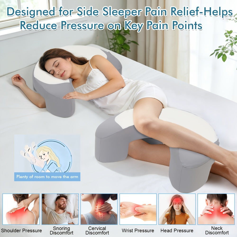 Cervical Pillow C-Shaped Neck Support Side Back Sleepers for Entryways, Bedrooms and Living Spaces