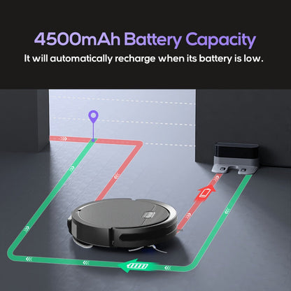 Robot Vacuum Cleaner Mop Combo 5000Pa Max Suction 2-in-1 with App & Voice Control - Scheduled Cleaning