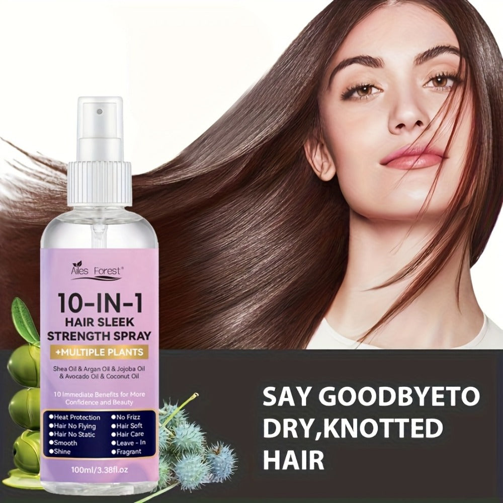 Leave-In Conditioner Spray 10-in-1 No-Rinse 100ml, Fragrance-Free Anti-Frizz Detangling Heat Protection
