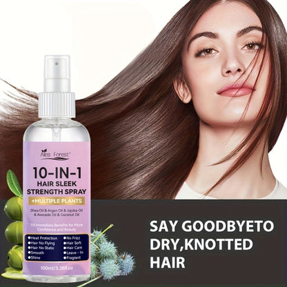 Leave-In Conditioner Spray 10-in-1 No-Rinse 100ml, Fragrance-Free Anti-Frizz Detangling Heat Protection