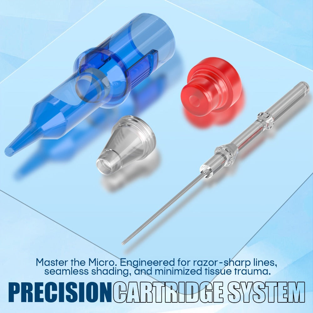 Tattoo Cartridge Needles 50Pcs Mixed Sizes - POSEIDON V3 Assorted Sterilized Cartridge for Temporary Body Art, Festivals and Costumes