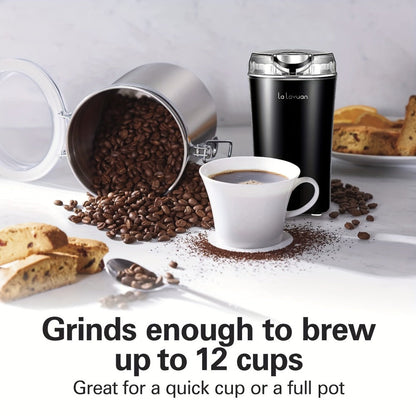 200W-Labeled Electric Coffee Grinder with Press-Lid Control, Two-Leaf Blade and Three Housing Options