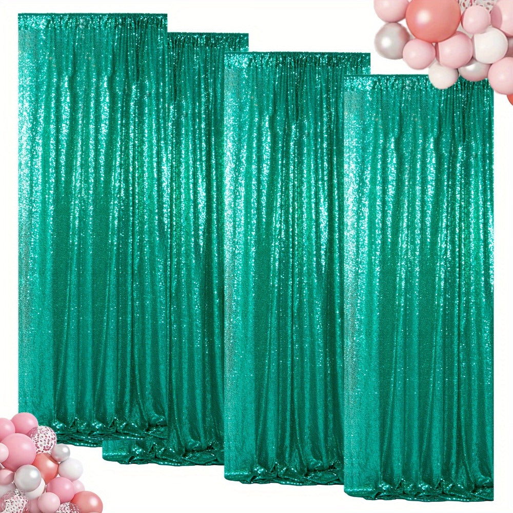 Sequin Backdrop Curtain for Party Wedding – 4x8ft Shimmering Glitter Curtain for Birthday Photo Booth Stage Decoration, Easy Hang