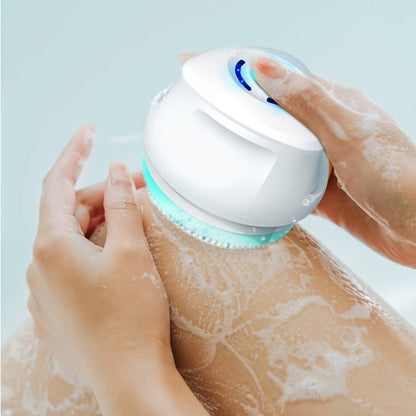 Electric Body Scrubber 6-in-1 Rechargeable Shower Brush - Vibrating Exfoliating Brush with Long Handle