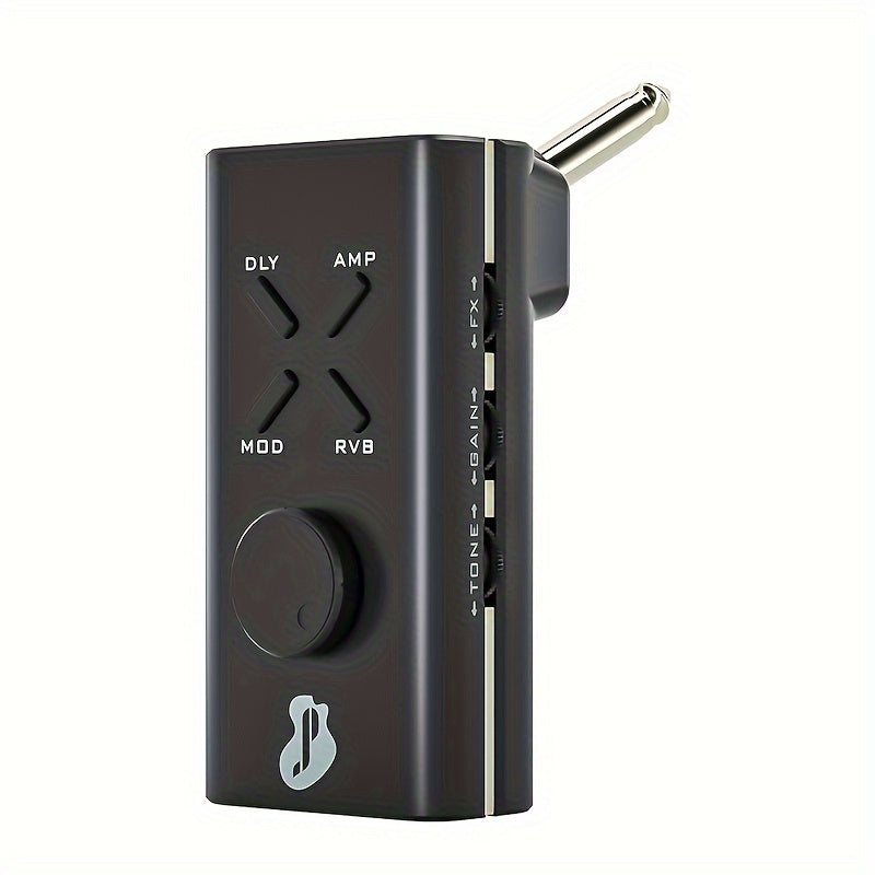 JUSTPRO Pocket Guitar Headphone Amp with 6 Amp Modules and 24 Guitar Effects for Bedside Audio, Alarms and Room Entertainment