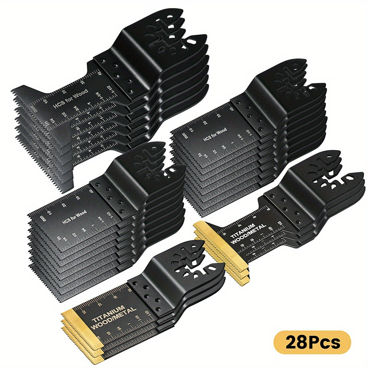 Titanium Oscillating Multi Tool Blades Universal Quick Release Saw Blades Set for Cutting Metal Nails Wood Plastic Compatible with Major