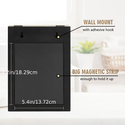Magnetic Lint Holder & Dryer Sheet Dispenser 2-Pack, Farmhouse Wooden Lint Trash Can with Lid for Dryer