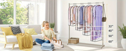 Garment Bags for Hanging Clothes, 3-Pack Transparent Suit Bags with Zipper, Heavy Duty EVA Coat Covers for Wardrobe Closet Storage