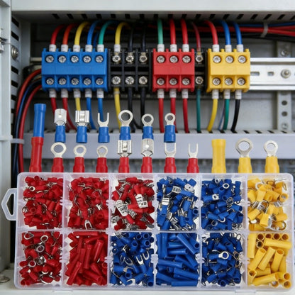 Electrical Crimp Terminals 280pcs Assorted Kit, Insulated Ring Fork Spade & Butt Wire Connectors for Automotive Marine & Home Wiring