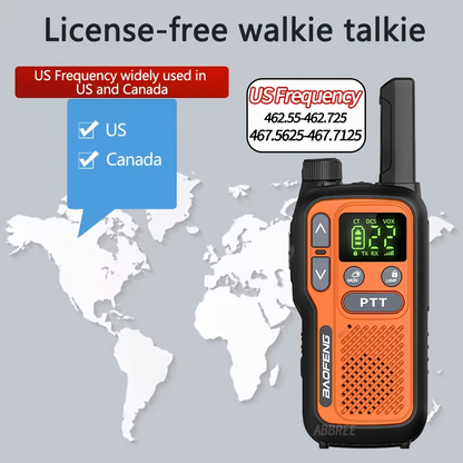 Long Range Walkie Talkies for Adults, BAOFENG 22 FRS Channels LCD Display VOX Hands-Free, USB-C Rechargeable Li-ion Battery, 2-3 Mile Range