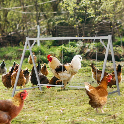 Chicken Swing Coop Toy Metal Perch for Backyard Hens Roosters Parrots Rabbits Promotes Exercise Balance for Garden, Patio and Yard Use