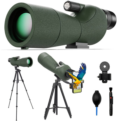 25-75x60 Spotting Scope with Tripod, Carrying Bag & Smartphone Adapter, High-Power Variable Zoom Scope for Target Shooting