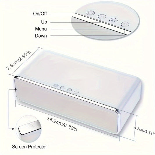 Wireless Charging Alarm Clock with Black or Silver-Tone Housing, Digital Time Display and Top Charging Surface