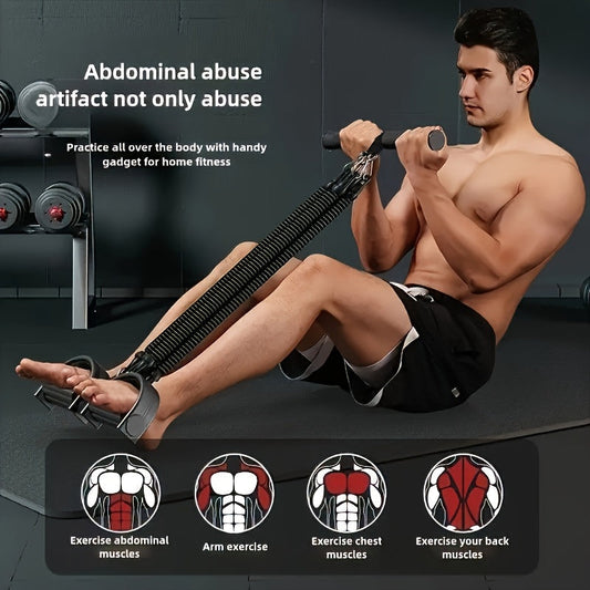 Resistance Band Foot Pedal Puller – TPE Stackable Exercise Bands for Sit-Ups, Leg & Ab Workouts, Adjustable Strap