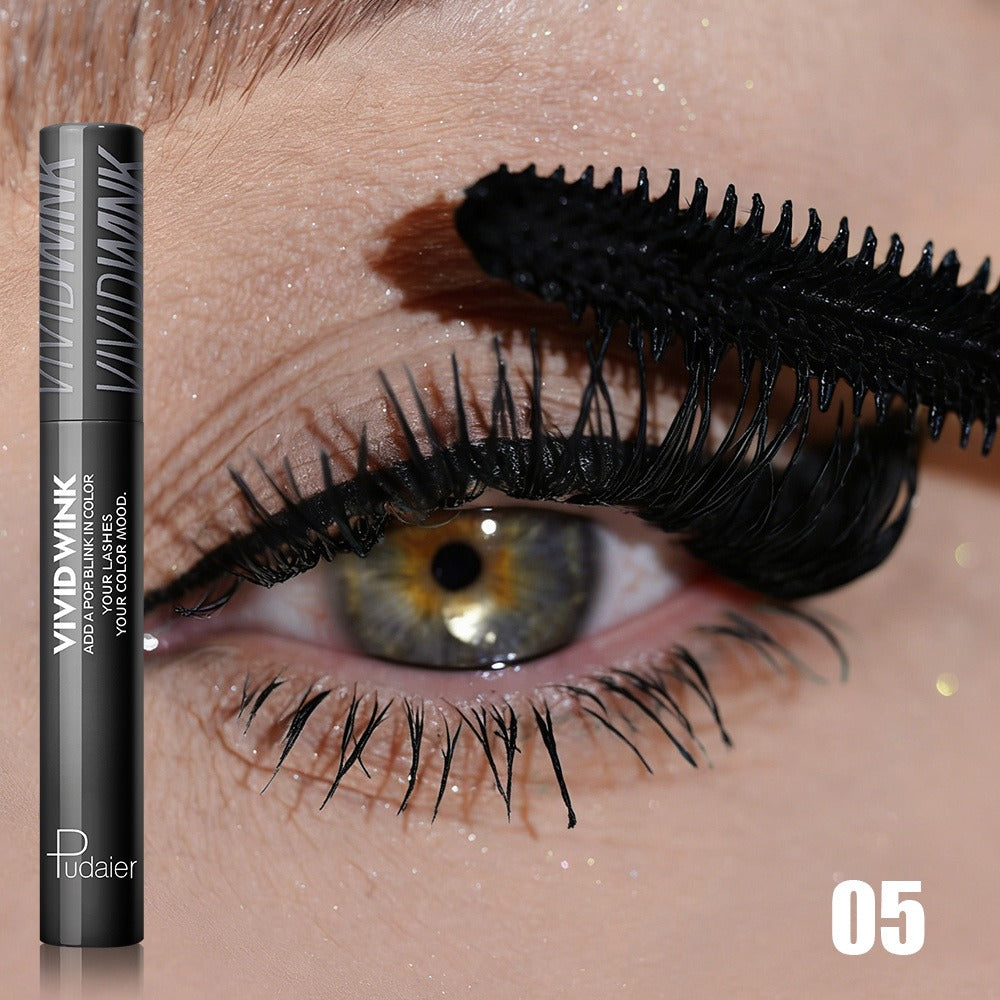 Colored Mascara in Five Numbered Shades with Slim Color-Coordinated Tubes and Integrated Comb-Style Wands