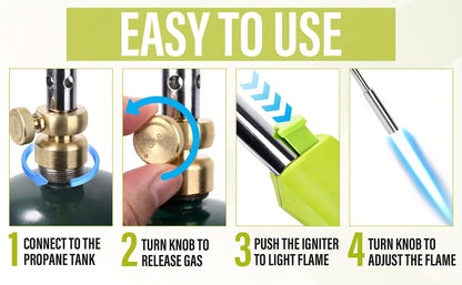 Propane Weed Torch, Flame Weeder Ice Melter Outdoor Roof Driveway for Garden, Patio and Yard Use