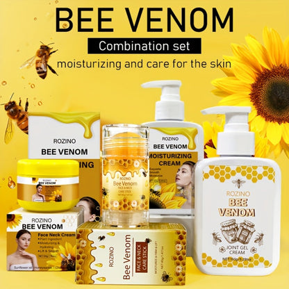 4-Piece ROZINO Bee-Themed Skincare Gift Set with Face and Body Containers in 40g, 50g and 150g Sizes