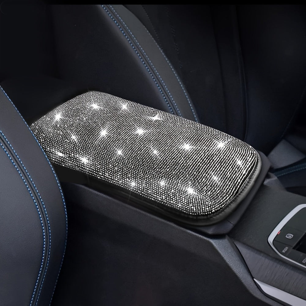 30-Piece Bling Car Interior Accessories Set with 15-Inch Steering Wheel Cover, Seat Belt Pads and Trim