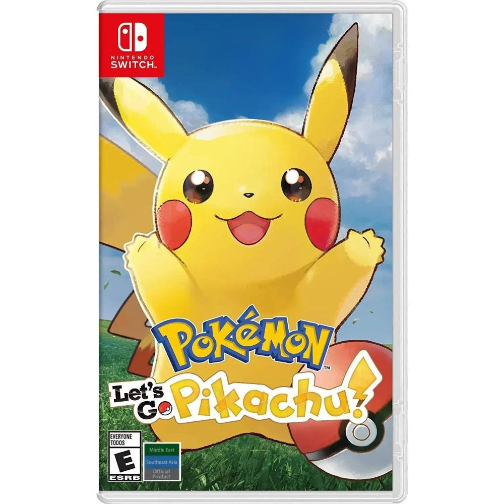 Pokemon Let's Go Pikachu Nintendo Switch Game, US/AS English Edition, Kanto Region Adventure with Motion Catching
