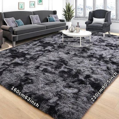 Tie Dye Plush Area Rug – Ultra Soft Thick Fluffy Durable Carpet for Living Room & Bedroom | Easy Care Portable Sofa & Coffee Table Floor Mat