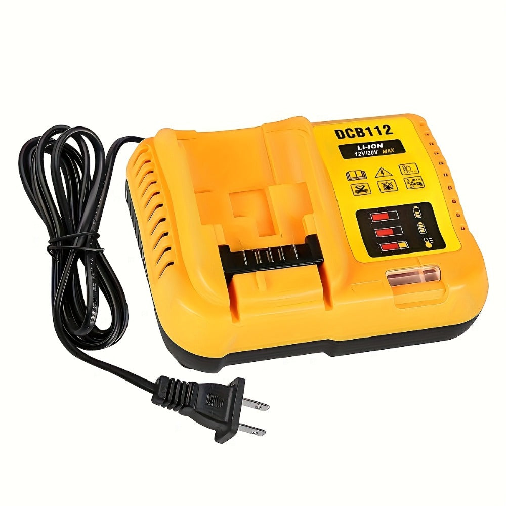 Fast Battery Charger for DeWalt 12V 20V 60V MAX Compatible with DCB120 DCB126 DCB200 DCB201 for Entryways, Bedrooms and Living Spaces