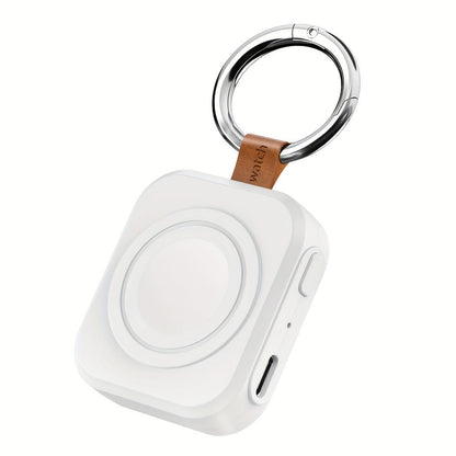 Portable Galaxy Watch-Compatible Charging Case with Keyring, Internal Ring Cradle and Black or White Housing