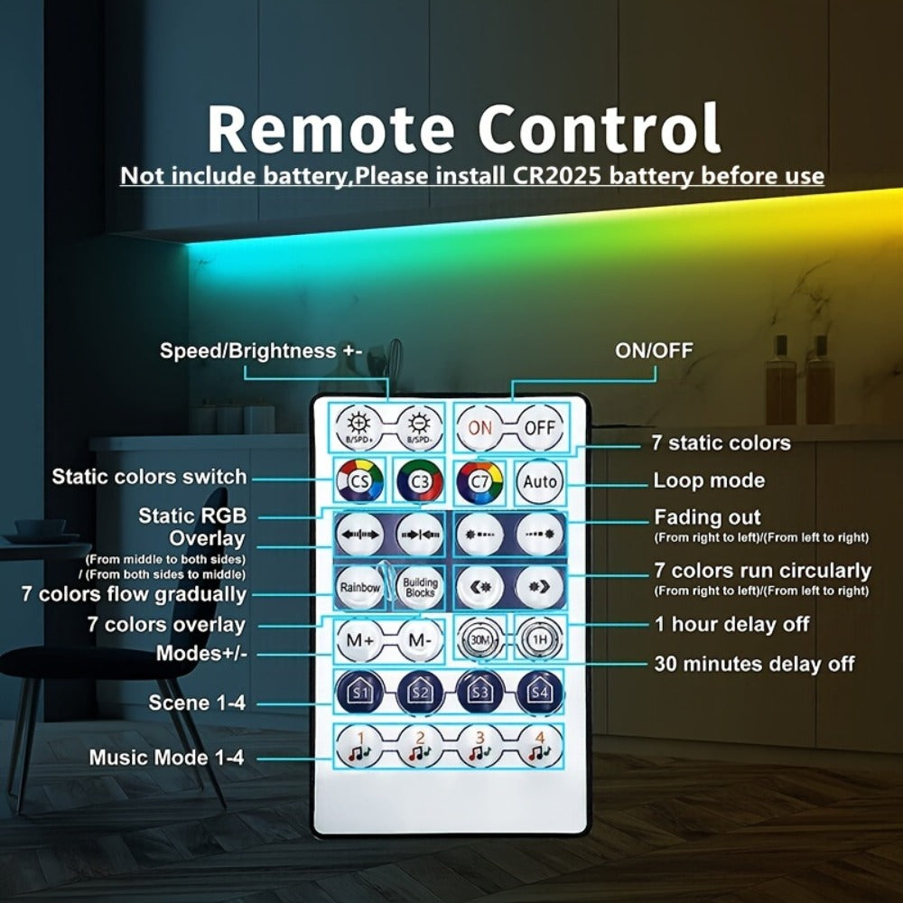 LED Strip Light RGBIC Neon Rope in 2m, 3m or 5m with USB Power, App and IR Remote, Music Sync and IP65 Label