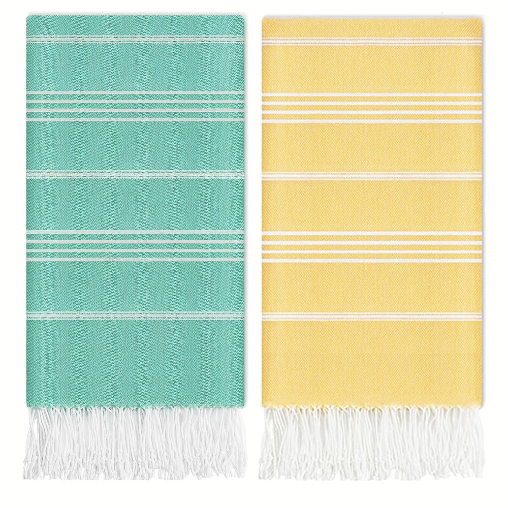 Turkish Beach Towels 2 Pack Sand Free Quick Dry Oversized Extra Large Lightweight Sandproof Compact Pool Swim Travel Camping Vacation Gift