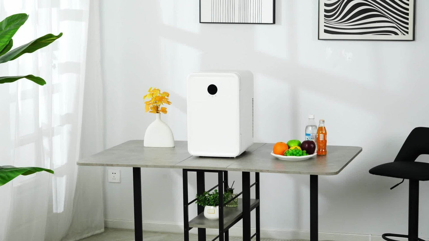 Mini Fridge with Glass Front Door 15.8QT/23.3QT - Portable Cooler and Warmer AC/DC 12V, Small Refrigerator for Bedroom