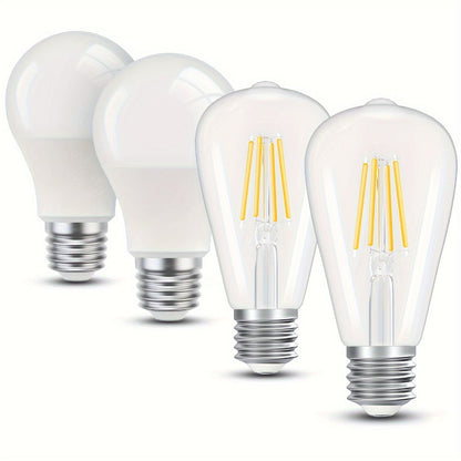 Farmhouse Table Lamps Set of 2 with 4 LED Bulbs for Entryways, Bedrooms and Living Spaces, with Listed Configuration
