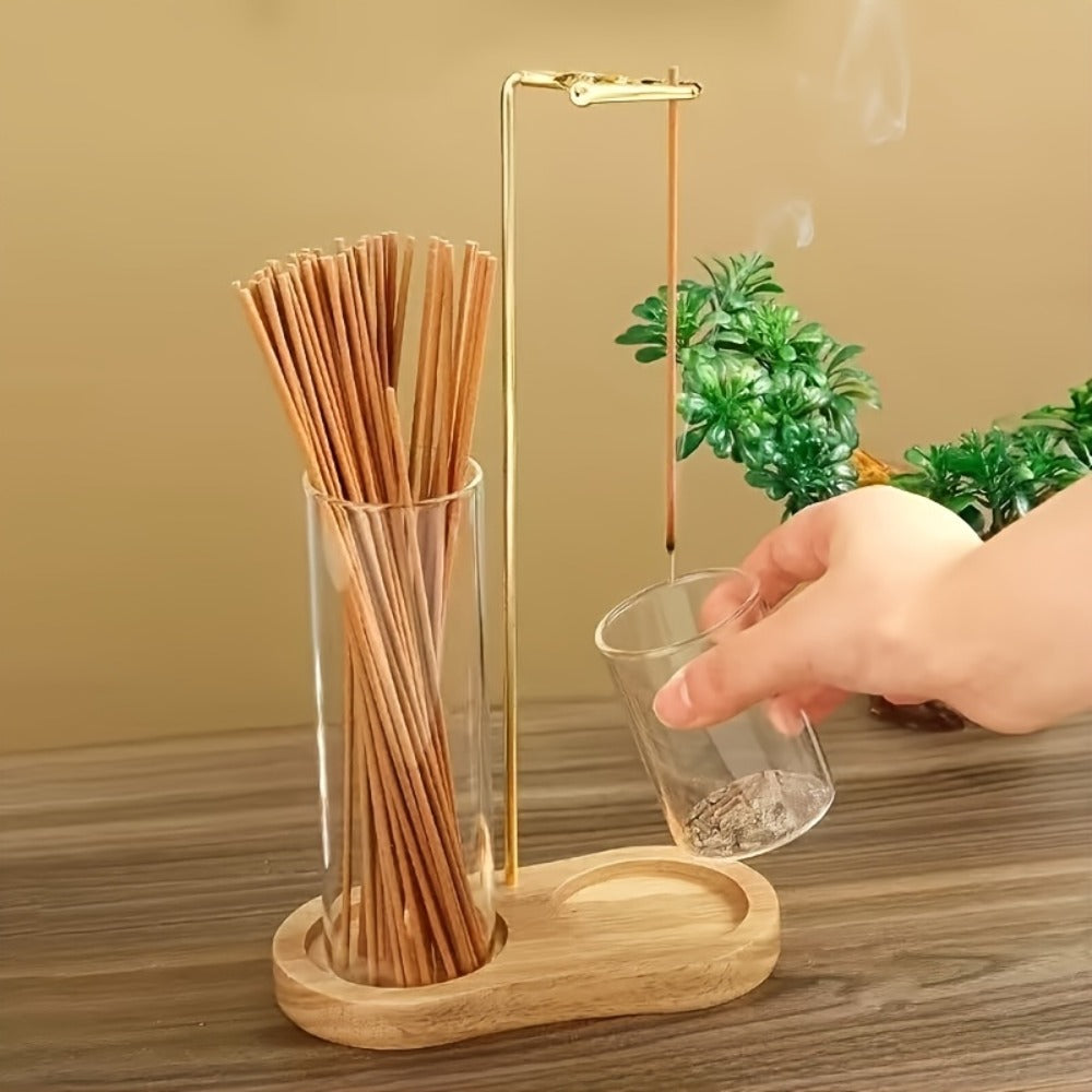 Glass Incense Holder Set of 2 - Vintage Creative Design for Tea Ceremony, Meditation, Yoga, Spa, Home Decor