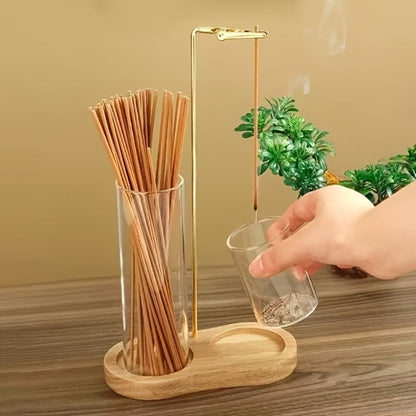Glass Incense Holder Set of 2 - Vintage Creative Design for Tea Ceremony, Meditation, Yoga, Spa, Home Decor