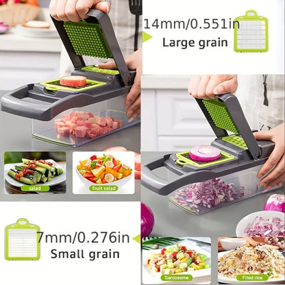 Vegetable Chopper Multifunctional Food Slicer Dicer Cutter 8 Blades Kitchen Tool Set for Bath Time, Home Spa and Personal Care