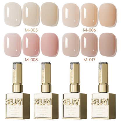 Gel Nail Polish 4-Piece Nude-Pink Frame-Bottle Set with Opaque Shades 05, 06, 08 and 17 for Manicures