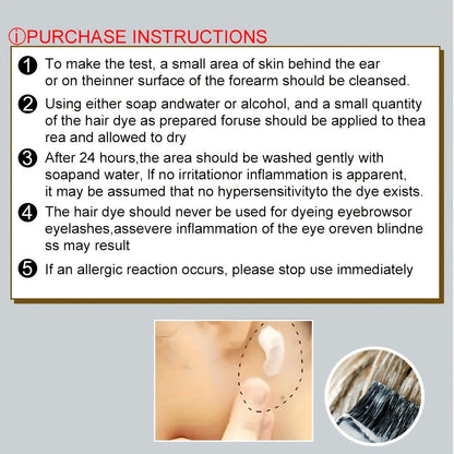 Plant Extract Hair Coloring Shampoo 100ml 3.38oz, Deep Scalp-Safe Gray & White Hair Coverage, Botanical Color