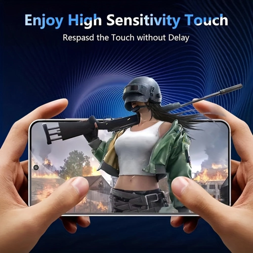 Samsung Galaxy Screen Protector + Camera Lens 2+2 Pack, 9H Anti-Spy Tempered Glass, Fingerprint Unlock Support