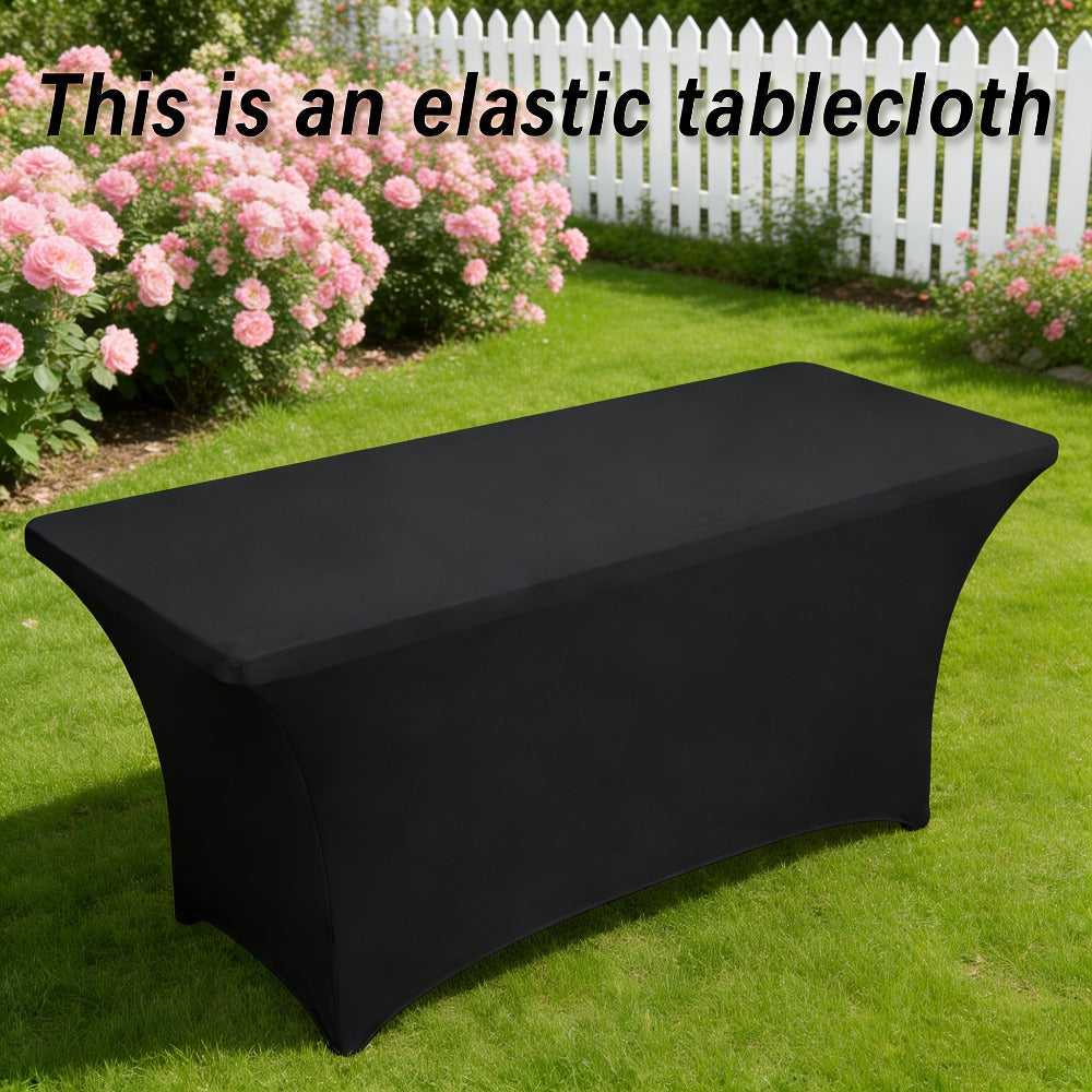 Spandex Tablecloth for 6 ft Rectangle Tables, Elastic Fitted Table Cover for Events, Parties, Weddings & Banquets