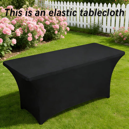 Spandex Tablecloth for 6 ft Rectangle Tables, Elastic Fitted Table Cover for Events, Parties, Weddings & Banquets