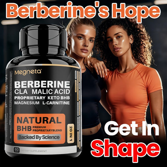 Keto BHB Weight Loss Capsules 20-in-1 with L-Carnitine CLA Berberine Malic Acid, Fat Burn Insulin & Liver Health Support