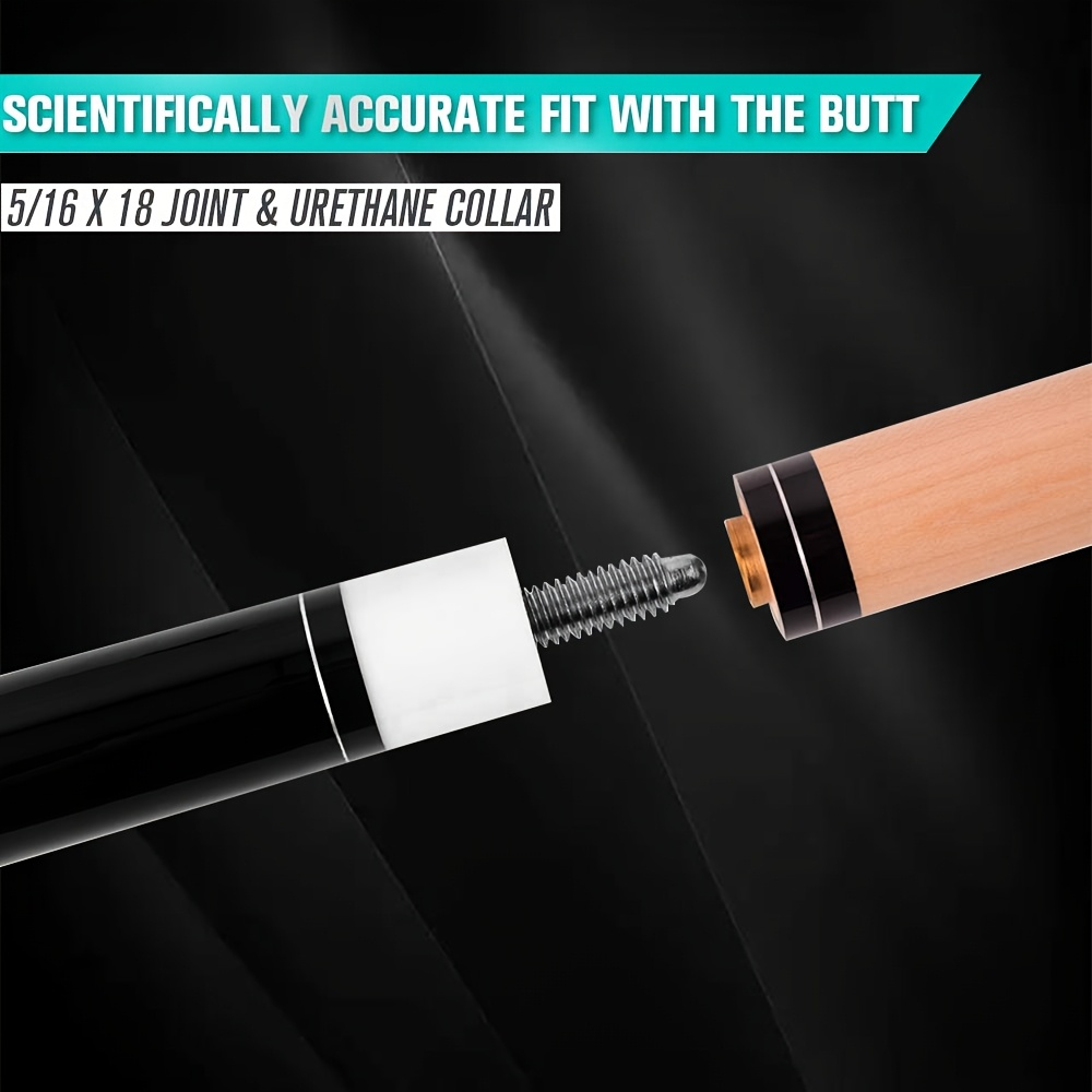 58-Inch Maple Pool Cue with 13mm Tip, Diamond-Style Graphics and Five Colors or Combination Set